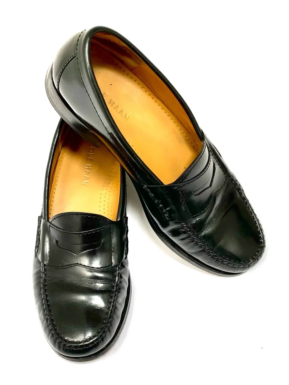 Cole Hawn Men’s Black Leather Penny Loafers 7D